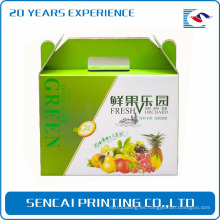 Caja de regalo de papel corrugado de impresión colorida SenCai con mango para fruta